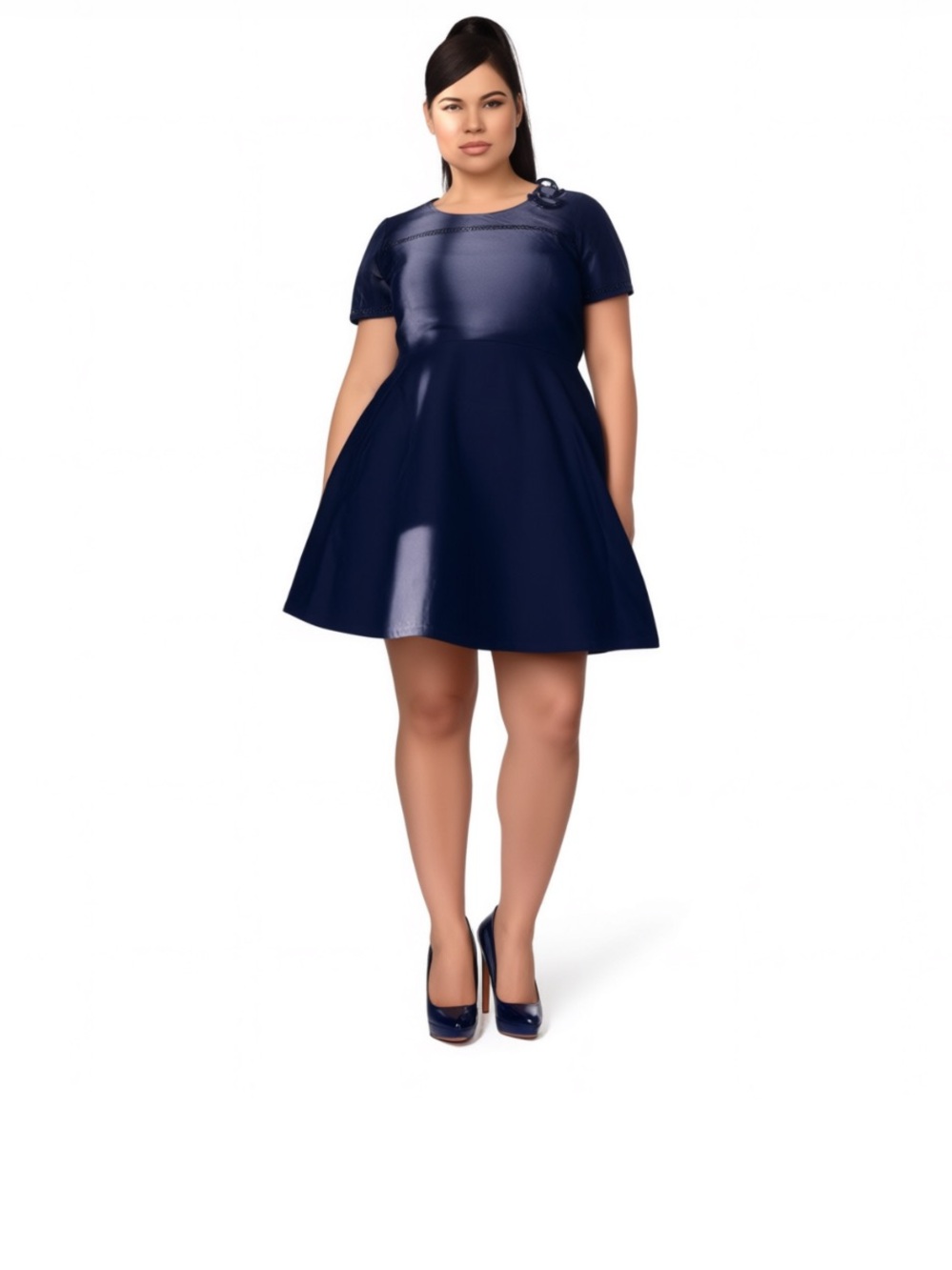 NWT! City Chic Black Short-Sleeve Circle Skater Dress